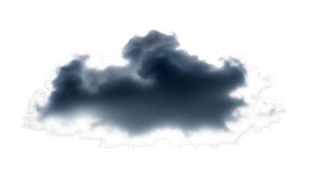 Dark storm cloud isolated on transparent background, ominous and brooding, perfect for conveying a sense of drama and intensity, ideal for weatherrelated designs, evoking a feeling of impending rain a