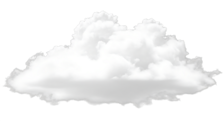 A fluffy white cloud stands out against the clear sky, its soft edges and billowy shape creating a sense of lightness and freedom isolated on transparent background the clouds texture is smooth