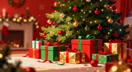 christmas tree with presents