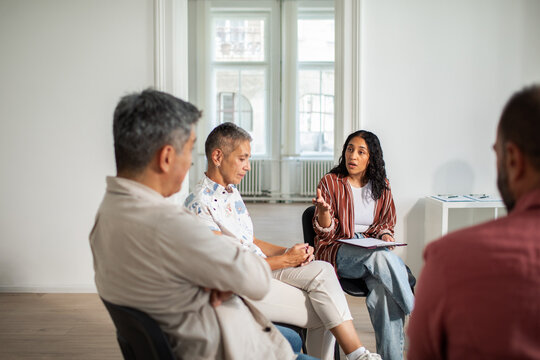 Group therapy session discussion