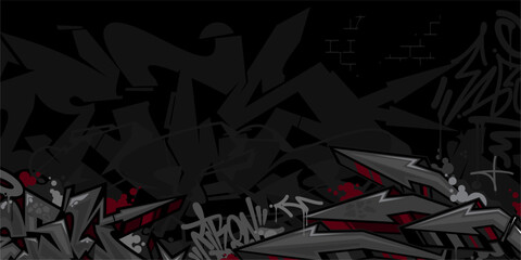 Cool Dark Abstract Flat Urban Street Art Graffiti Style Vector Illustration Template Background Art