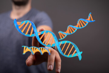 Abstract image of DNA strand.  Genetic engineering, biotechnology,  science concept.