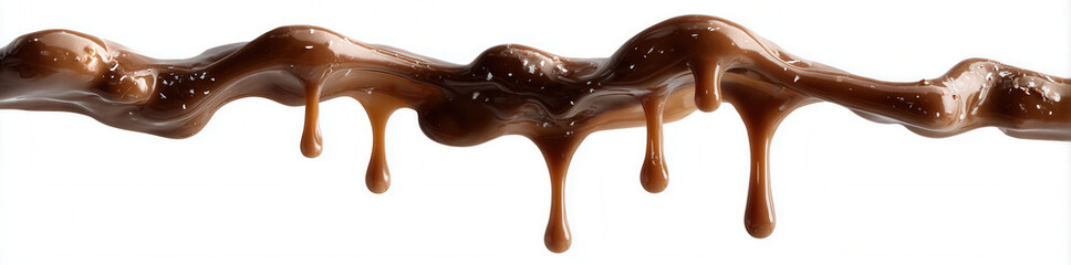 Obraz premium Smooth chocolate flowing down with glossy sheen in a creative dessert presentation