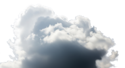 Luminous cloud isolated on transparent background, a radiant display of atmospheric beauty, with soft, ethereal tones creating a sense of serenity and wonder in the sky