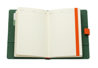 Isolated planner with empty pages ready to be filled with notes and thoughts on new goals