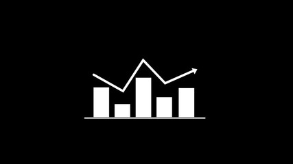 Dynamic animated graph chart with growing bars and data visualization elements - Powered by Adobe