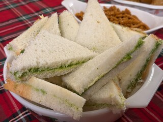 Creative shots of chutney sandwich