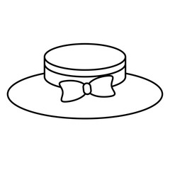 Simple cute summer straw hat with bow