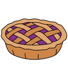 simple cute pie illustration autumn dessert