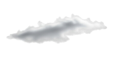 A fluffy cloud isolated on transparent background, drifting gently in the sky, its soft edges blurring into the bright expanse, a serene and peaceful element of nature, adding depth and texture to the
