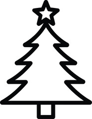 Christmas Tree Minimalist Outline Icon