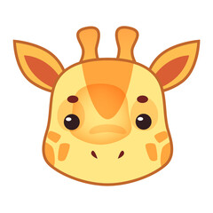 Cute Giraffe Head Icon With Big Eyes And Orange Spots On Transparent Background For Childrens Content And Education