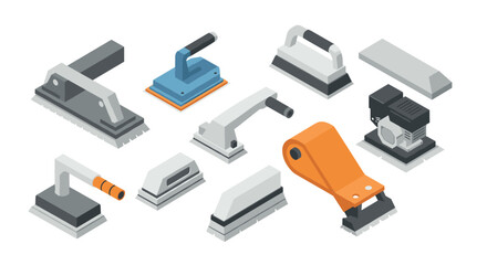 Isometric ceramics display minimalist shelves with diverse pottery designs