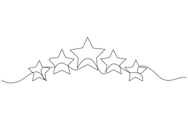 Continuous one line art drawing of star,1