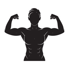 Fototapeta premium muscles icon set, Muscle arm, bicep, vector illustration on white background.