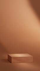 Single podium on warm minimal studio background