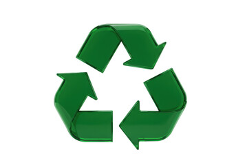 Obraz premium Green recycling symbol PNG isolated on transparent background, eco-friendly concept for environmental awareness and sustainable practices