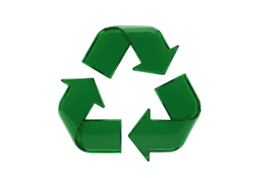 Green recycling symbol PNG isolated on transparent background, eco-friendly concept for environmental awareness and sustainable practices