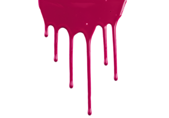 Crimson paint dripping isolated on transparent background, vibrant color splash for artistic design and creative projects