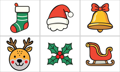 Christmas Icons Collection Festive Holiday Symbols