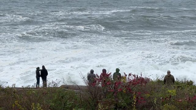Stormy Sea Watchers, Wind and Breaking Waves