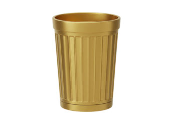 Gold Trash Can PNG Illustration Isolated on Transparent Background Waste Container Bin Garbage Receptacle Dustbin Recycle Object