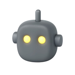Fototapeta premium 3D Robot icon on isolated transparent background png.