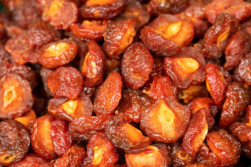 A large amount of delicious dried plum meat