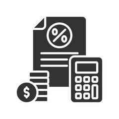 Tax Glyph Icon Vector Illustration 