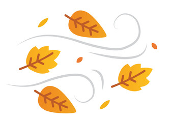 Stock illustration of autumn leaves blowing in the wind