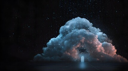 futuristic cloud gateway protected by data firewall