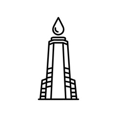 Vector art of oil tower line icon petroleum, energy, industry, fuel, gas, production concept