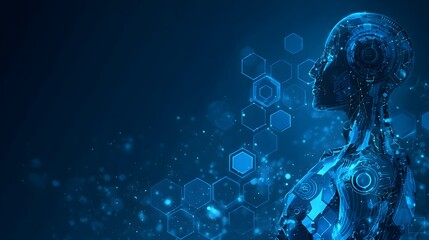 futuristic illustration of sovereign digital transformation in blue tone