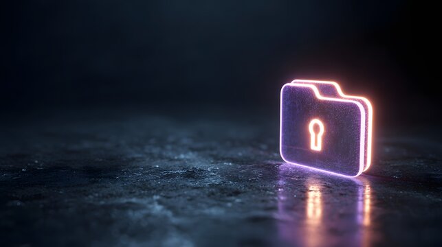 secure file transfer visual glowing on dark surface