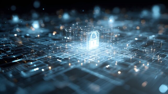 corporate tech visualization of secure data exchange