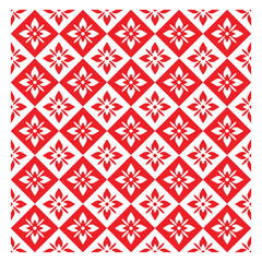 Red Floral Geometric Pattern Vector &ndash; Seamless Decorative Design Editable 