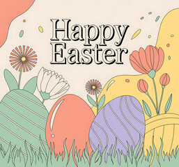 Happy Easter Bunny,Happy easter social media post,Happy easter day background,holiday, celebration, decoration, spring, happy, egg, season, colorful, poster, traditional, easter, greeting, background,
