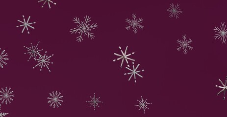 Abstract snowflakes pattern on a rich burgundy background, perfect for winter holiday designs, Christmas cards, and festive decorations. Elegant