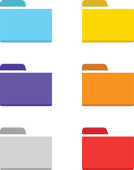 Colorful 3D vector folder icons set for corporate business document design templates