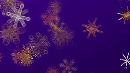 Abstract design with warm floral elements on purple gradient, creating a vibrant and modern artwork. Perfect for backgrounds and artistic projec