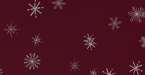 Christmas snowflakes abstract illustration on a burgundy background. Perfect for winter holidays, festive designs, and seasonal greetings. Use f