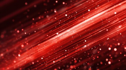 Abstract background of moving red light streaks blending with particles, reflections, and intense energy glow effect