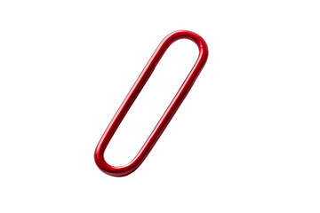 Obraz premium A shiny red metal loop with an elongated oval form floats cleanly, isolated on a transparent background, ready for diverse graphic design projects.