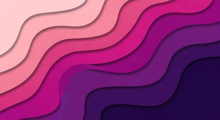 Abstract wavy layers of pink and purple gradient background