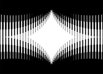 Vector black and white divided background for covers, packaging, advertising. Striped Design element with retro lines. Place for text in the center