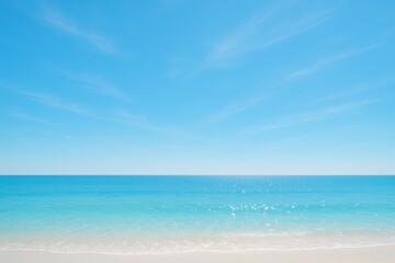 Fototapeta premium Relaxing day at the serene beach coastal paradise landscape photography tranquil environment wide-angle view nature's beauty