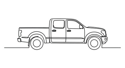 Obraz premium Pickup truck outline vehicle automotive