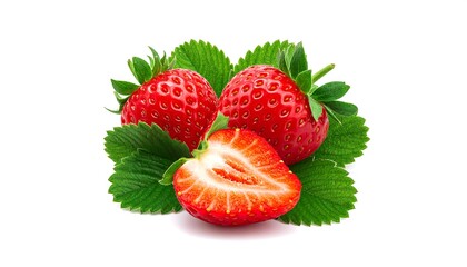 Fresh strawberries with leaves (1)