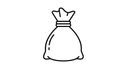 Simple Line Art Empty Sack Tied Icon Symbol Sign