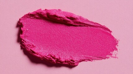 Fototapeta premium Bright pink paint is smeared across a light pink surface highlighting its texture and vibrancy.